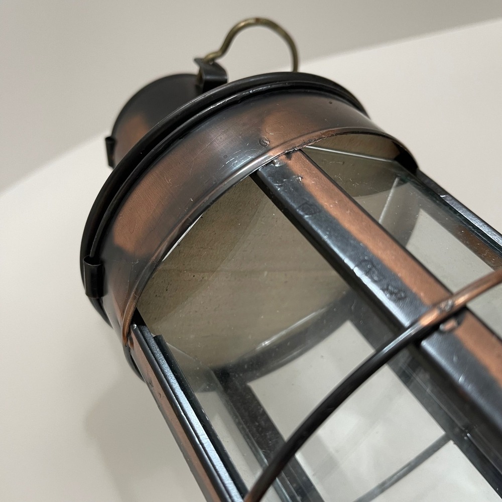 Vintage Copper Finish Nautical Oil Lantern Kerosene Lamp Made Hong Kong Bronze - Picture 4 of 8